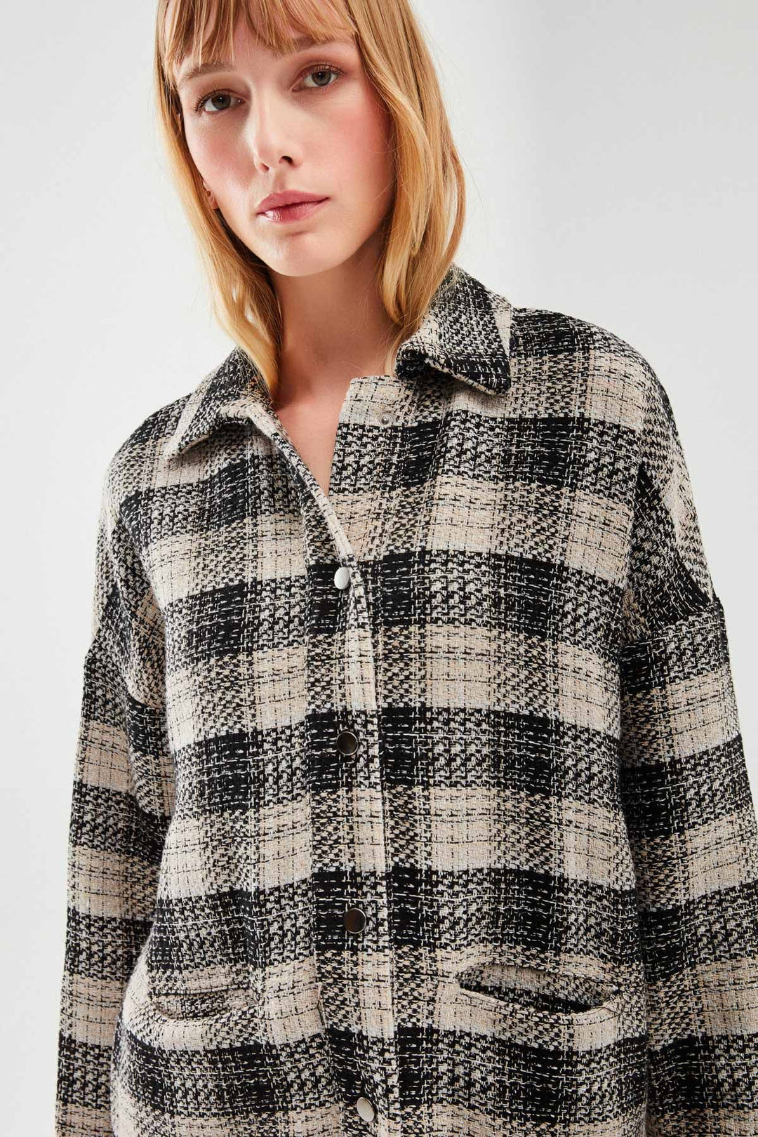 Plaid Tasseled Shirt Black