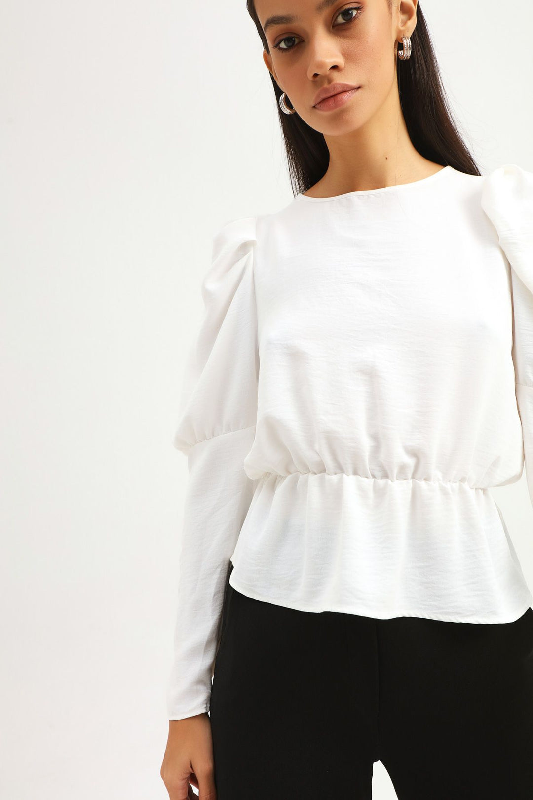 Balloon Sleeve Blouse Ecru