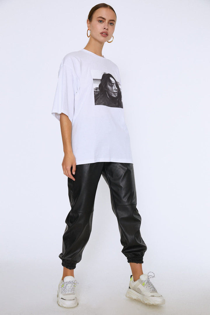 Baskılı Tişört Beyaz