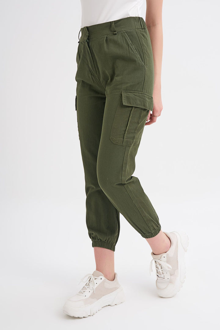 Kargo Cepli Zincir Detaylı Pantolon Haki