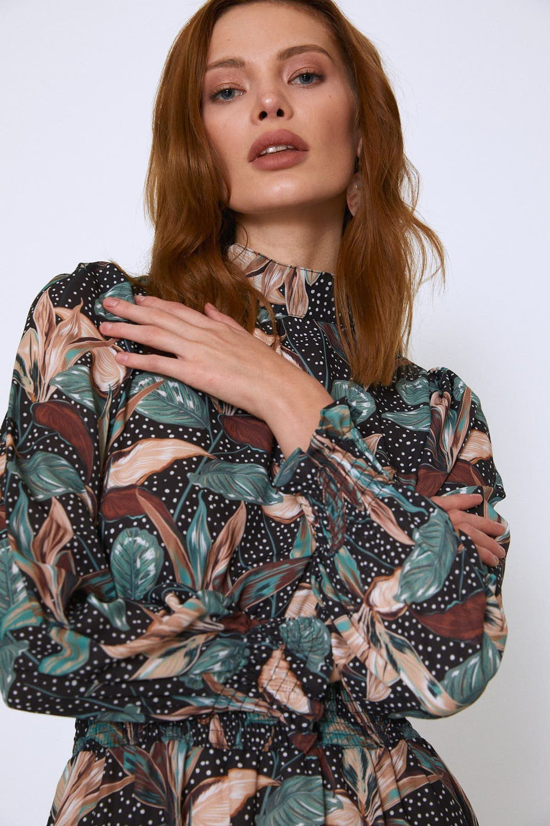 Floral Pattern Dress Black