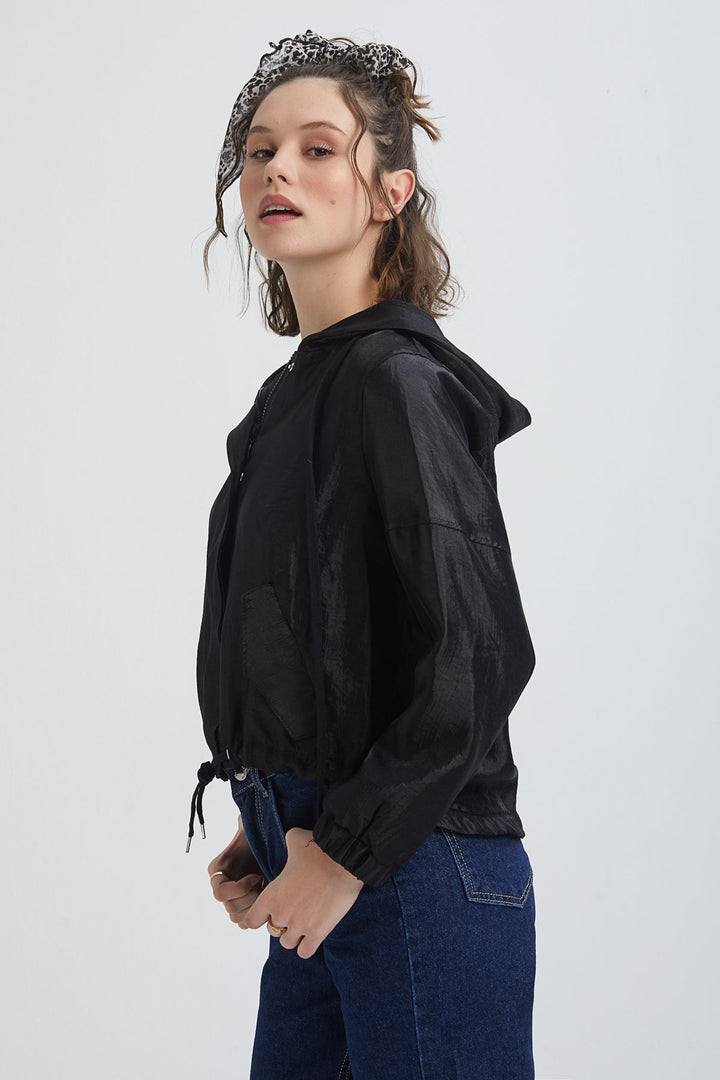 Kapüşonlu Ceket Siyah