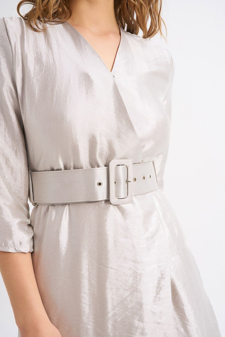 Waist Belt Double Breasted Dress Stone