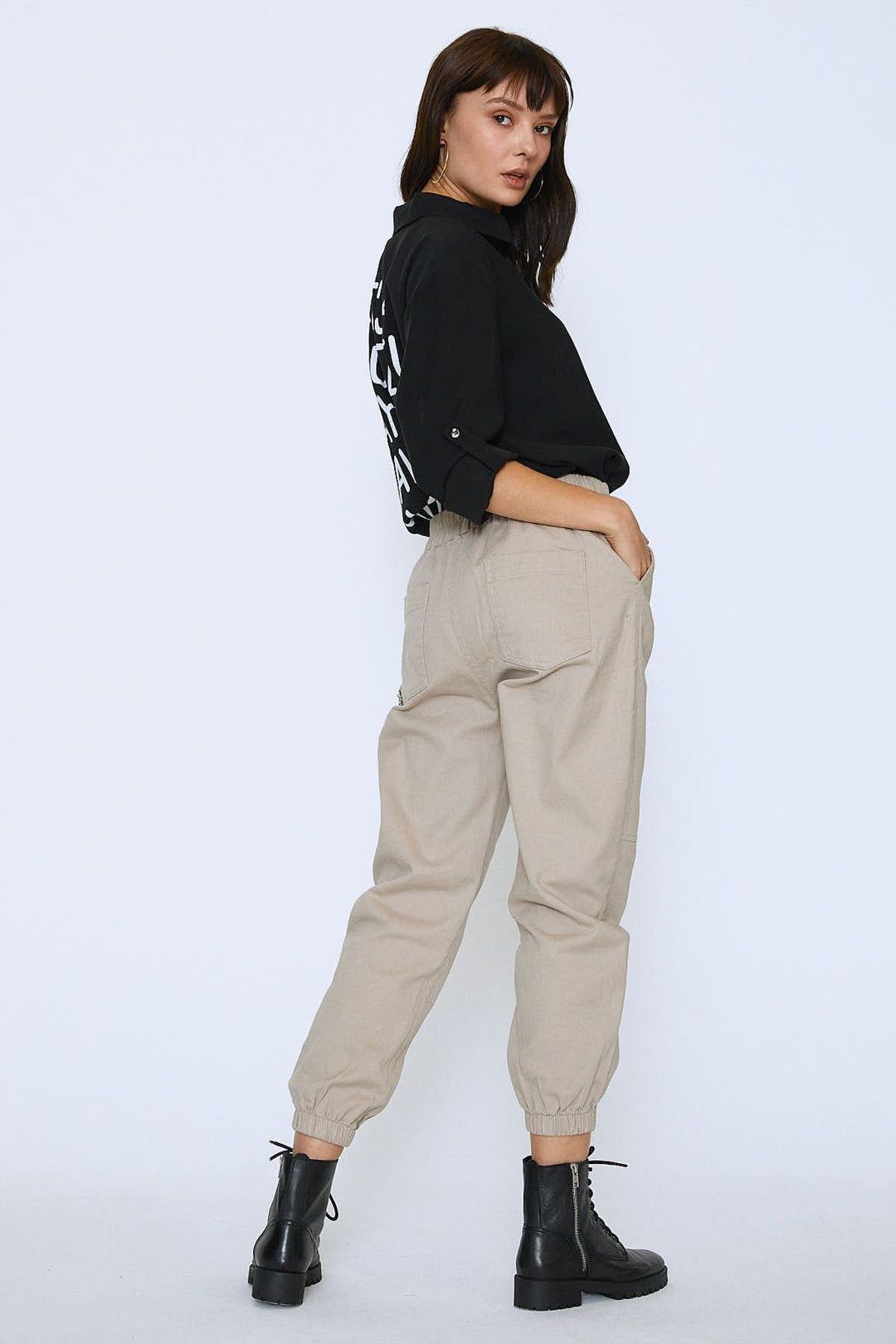 Chain Jogger Pants Beige