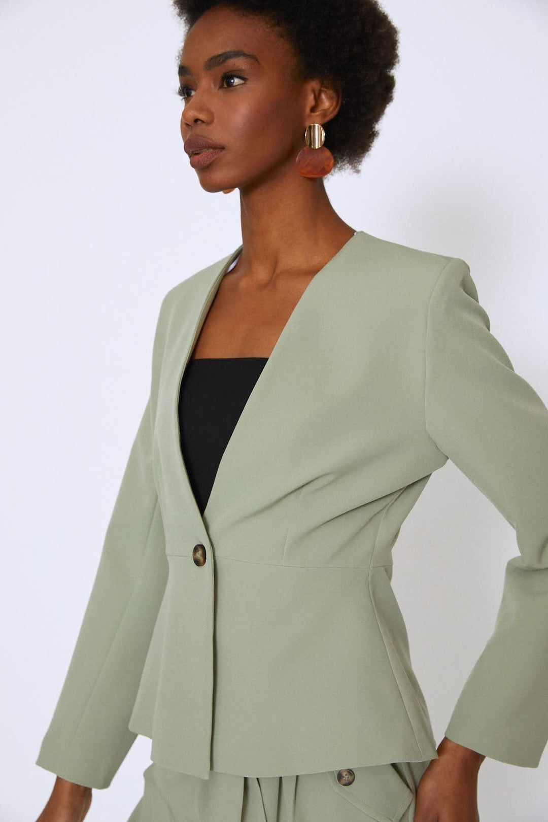 Peplum Blazer Jacket Mint