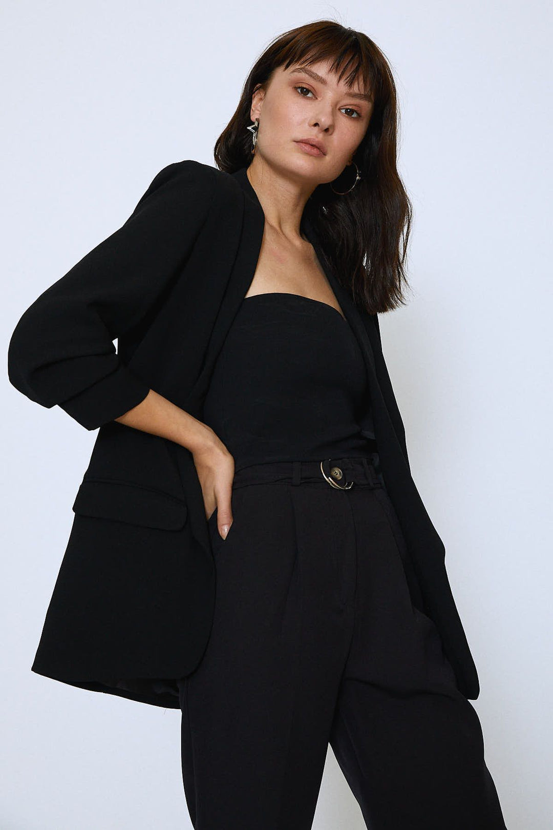 Şal Yaka Blazer Ceket Siyah