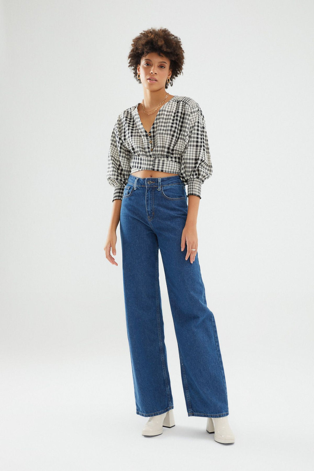 Striped Tie Blouse Black