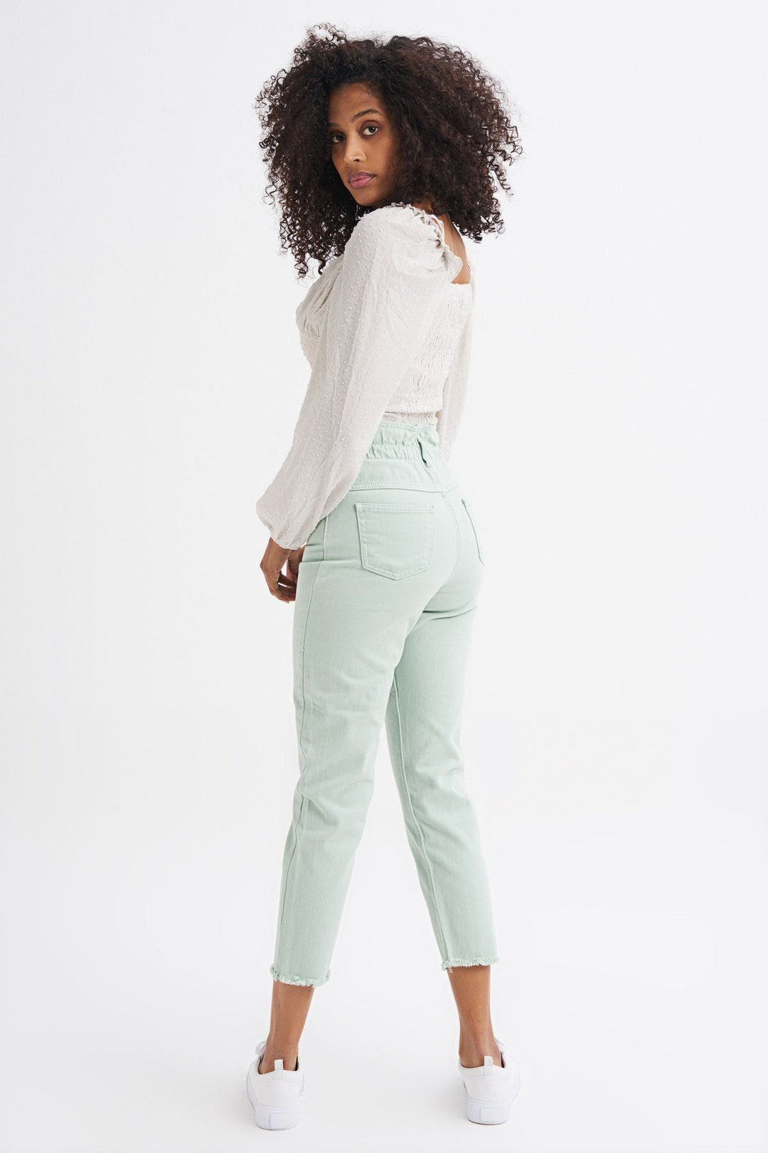 Beli Lastikli Mom Jean Mint