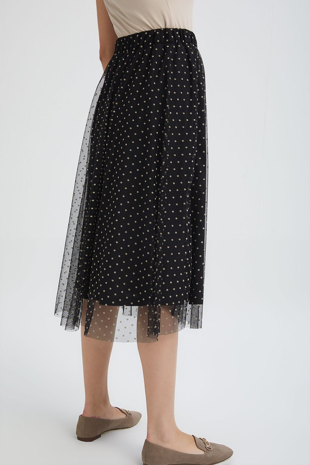 Polka Dot Tulle Skirt Black