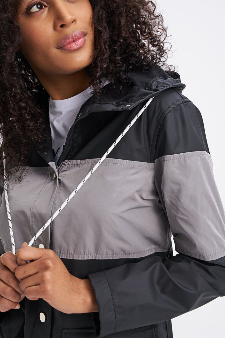 Hooded Pocket Raincoat Black