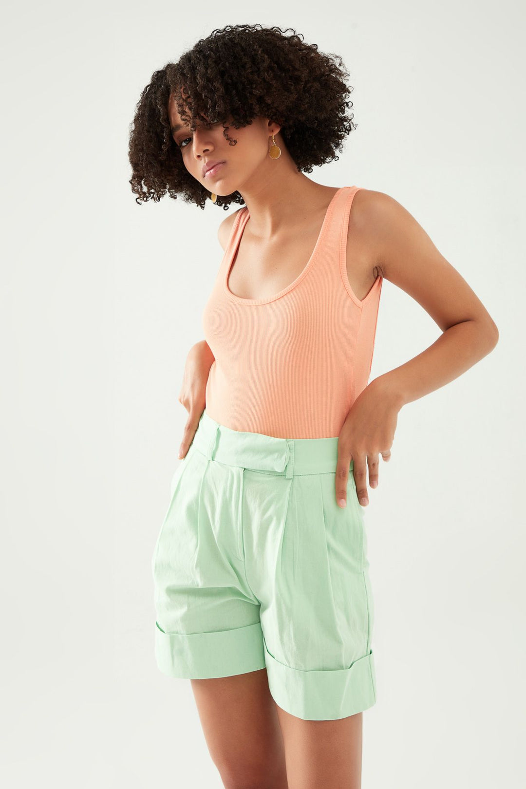 Low Back Strap Bodysuit Salmon