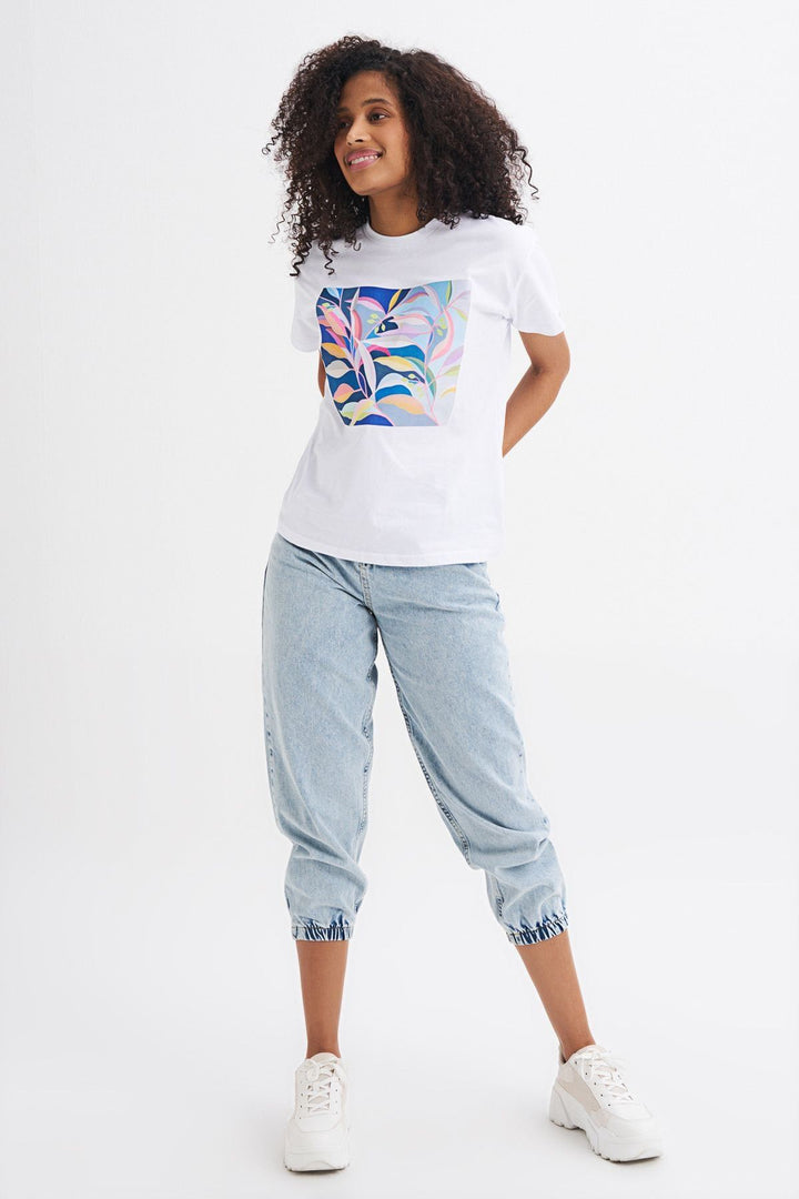 Baskılı Tişört Beyaz