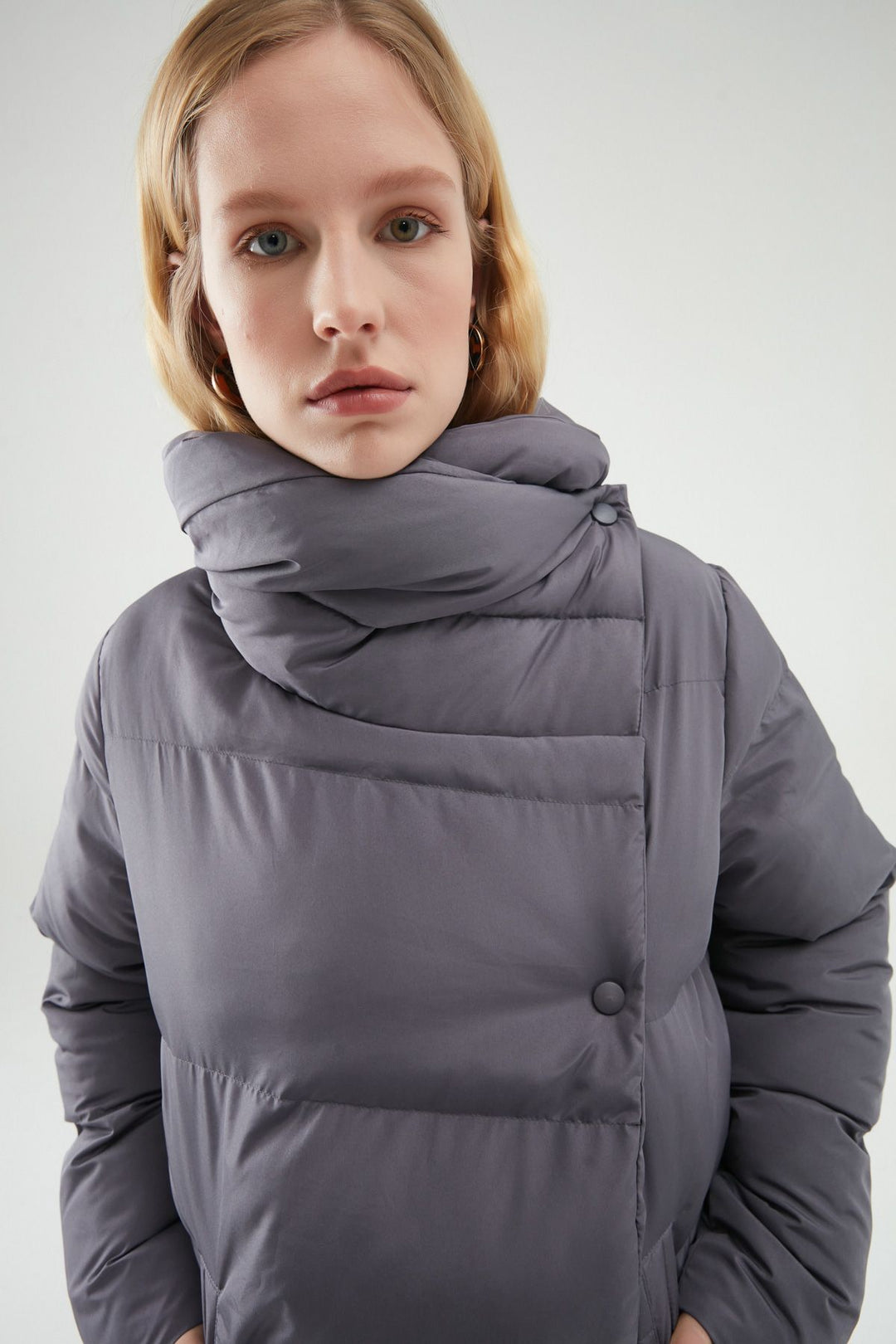 Double Breasted Down Jacket Gray