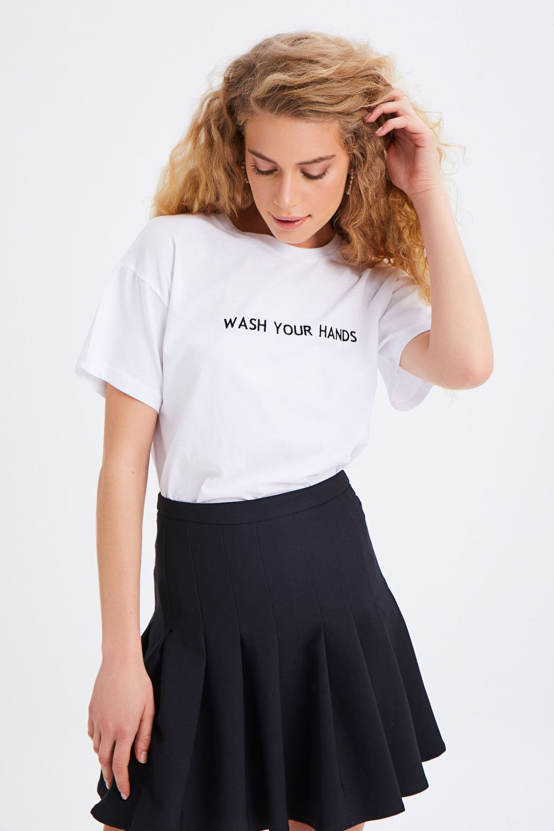 Pleated Mini Skirt Black