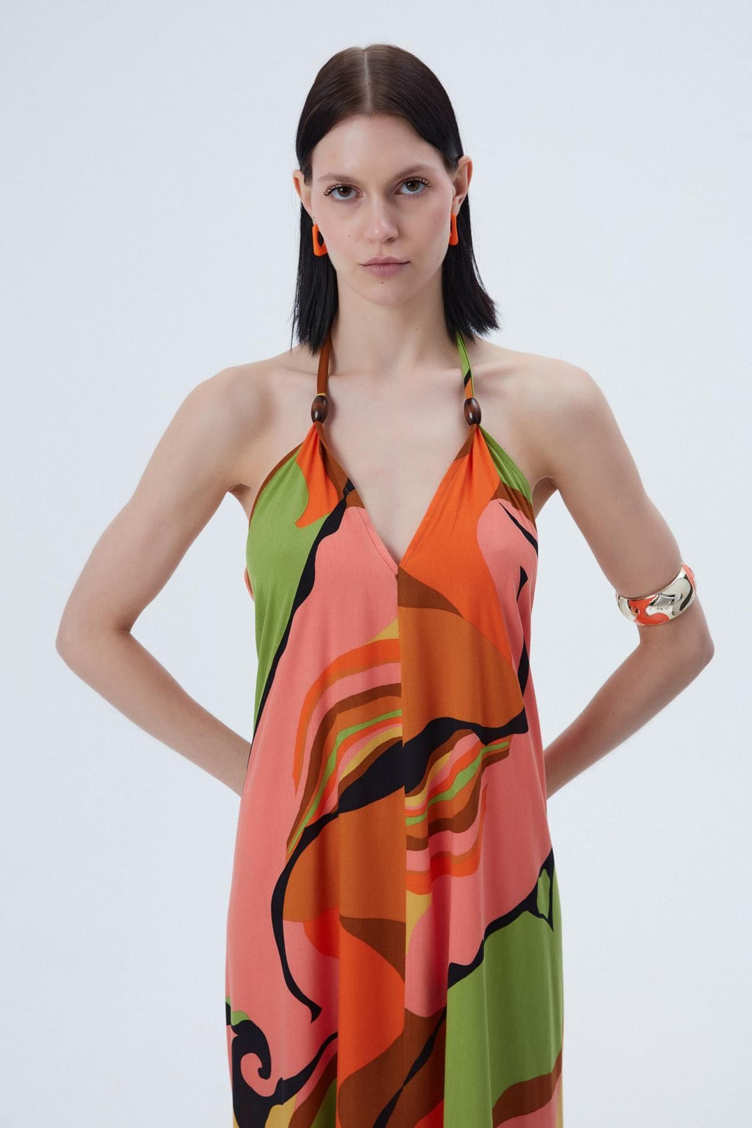 Low Back Dress Orange