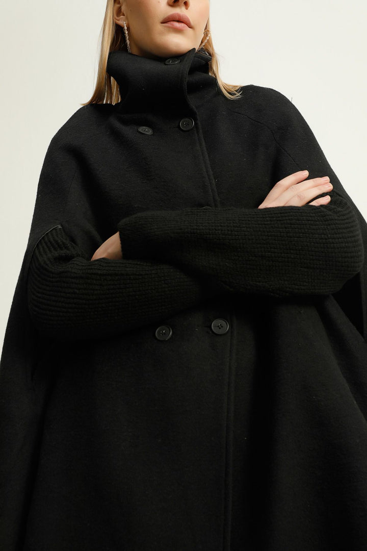 Cachet Cape Coat Black