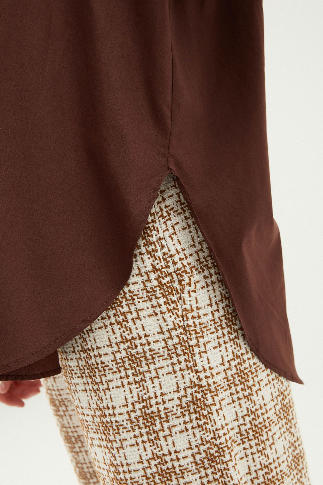 Oversize Basic Shirt Dark Brown