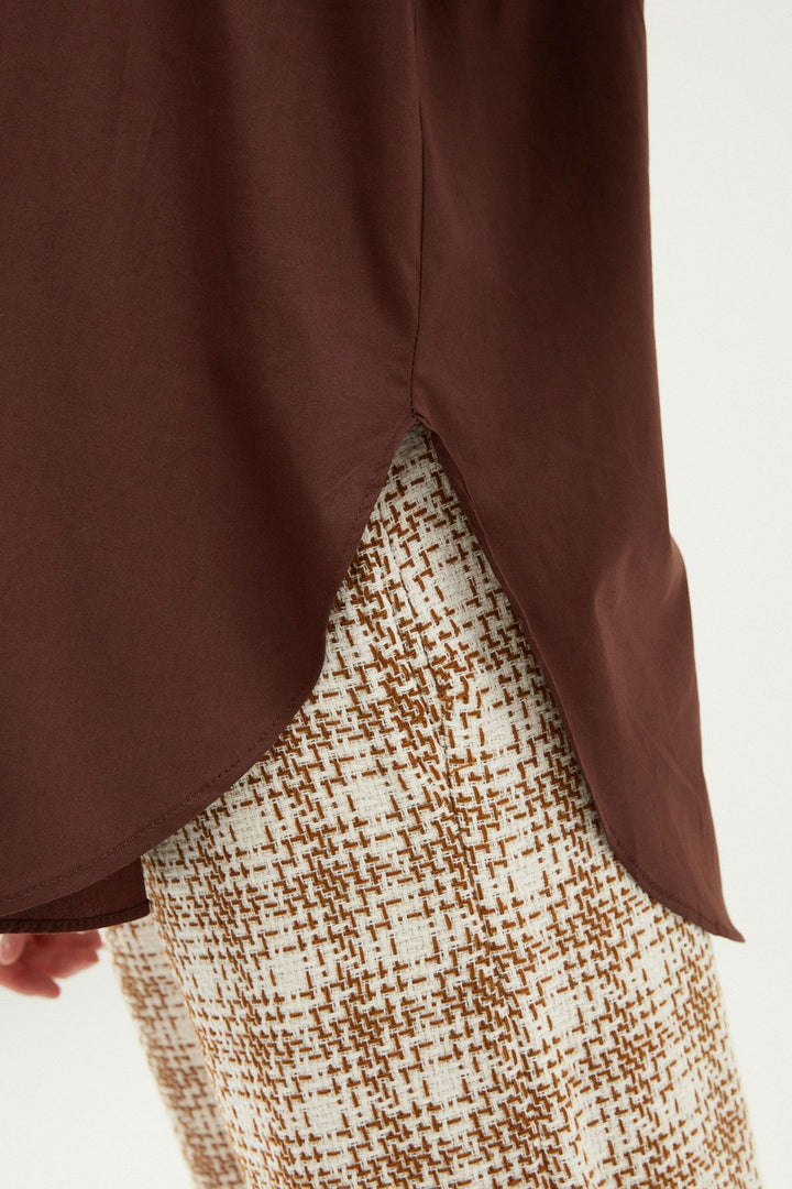 Oversize Basic Shirt Dark Brown