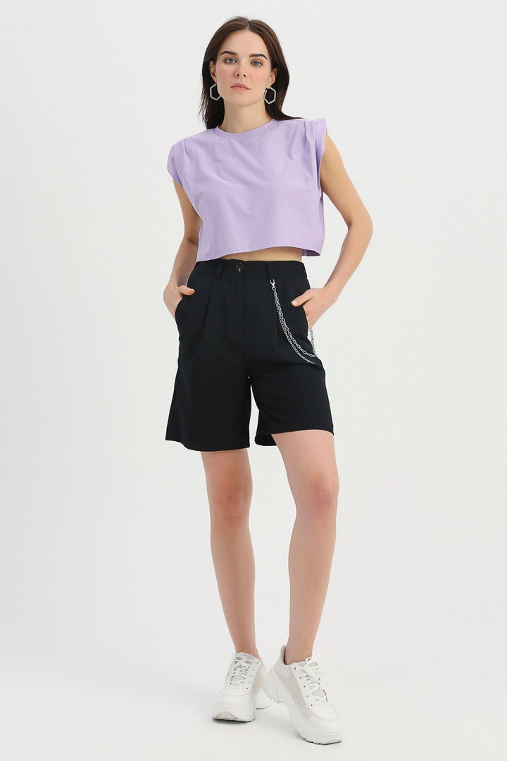 Crop Tişört Lila