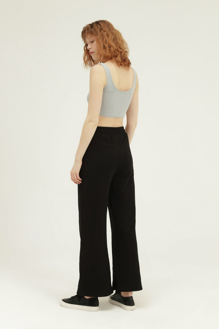 Wide Leg Snap Snap Tracksuit Black