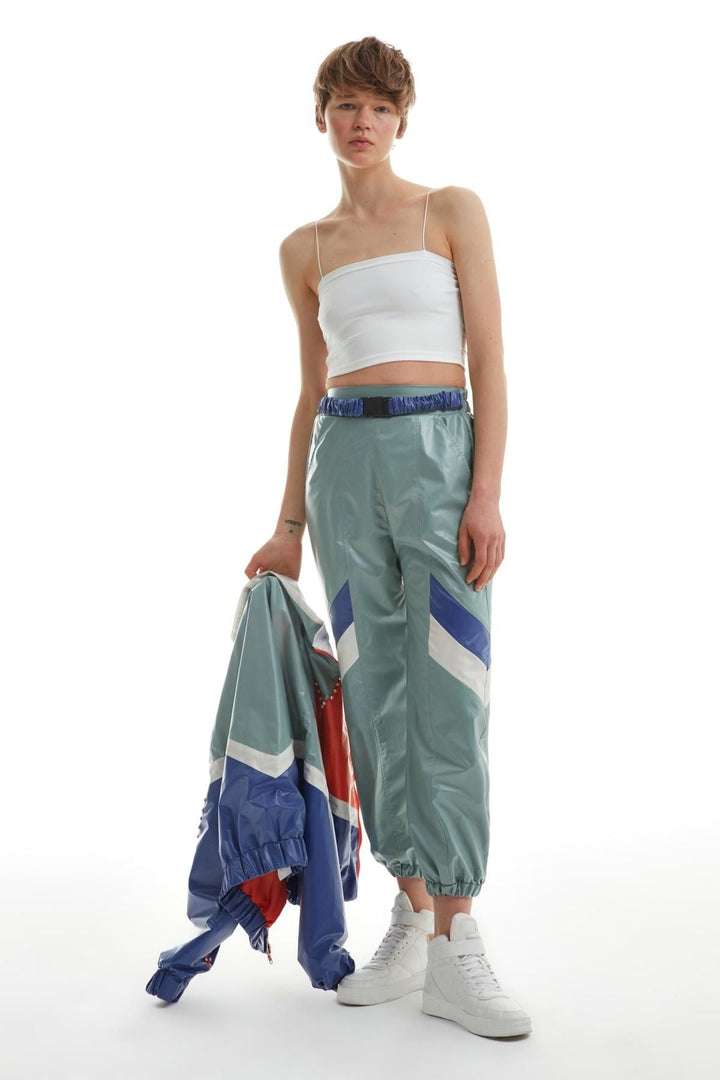 Waist Belt Elastic Trousers Mint