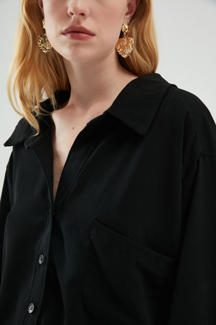 Oversize Gömlek Siyah