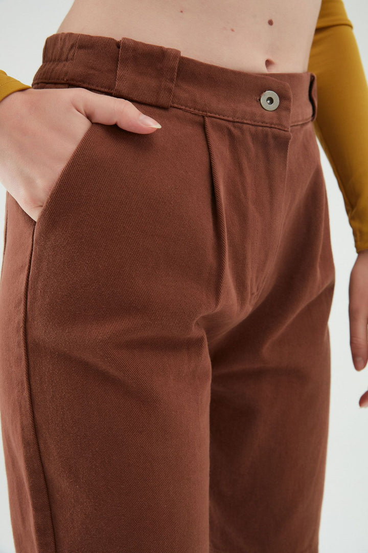 Gabardine Jogger Pants Dark Brown