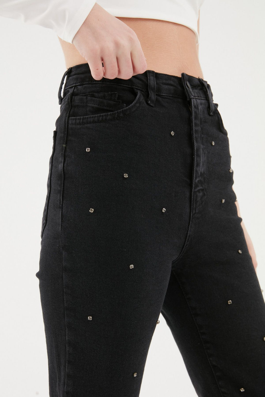 Stone Detailed Jeans Anthracite
