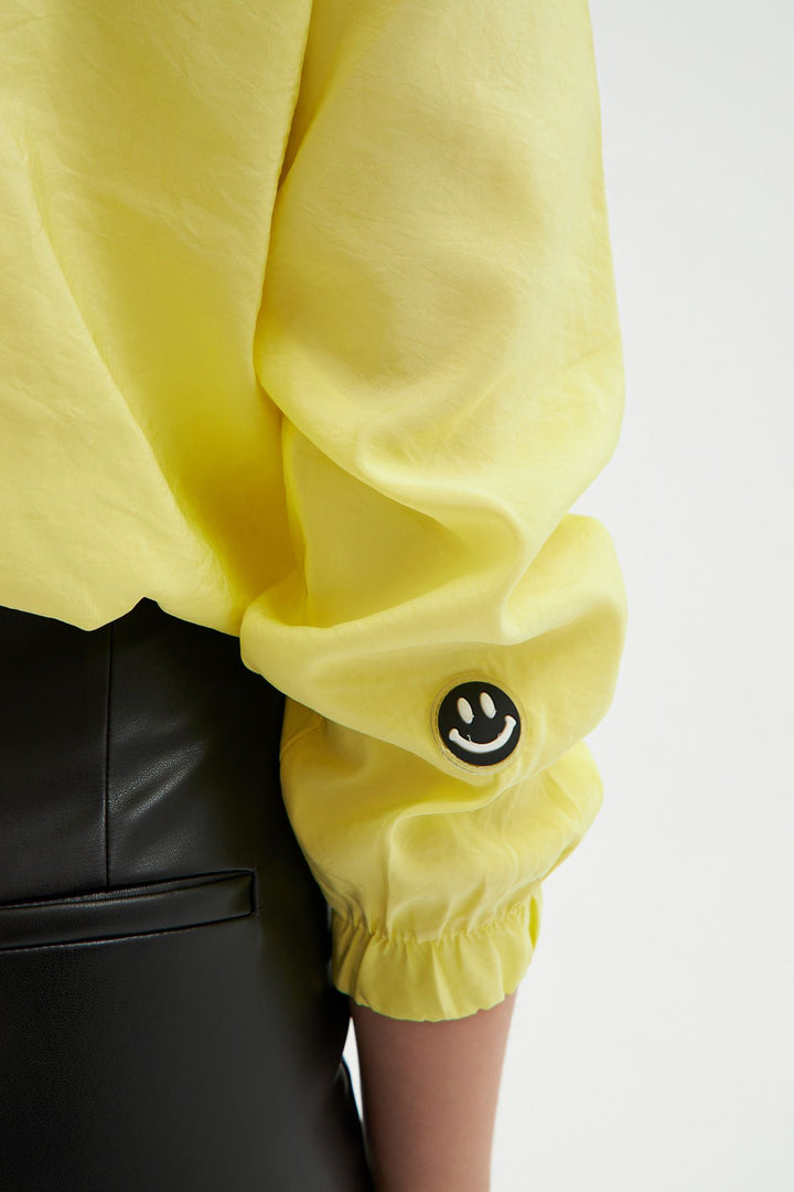 Hooded Kangaroo Pocket Raincoat Yellow
