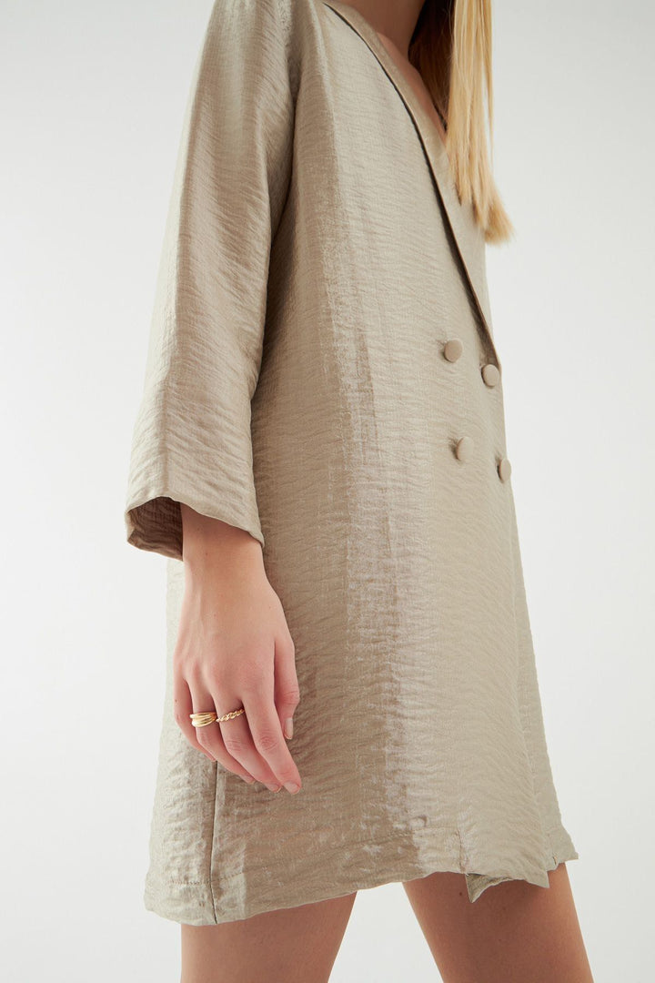 Long Blazer Jacket Beige