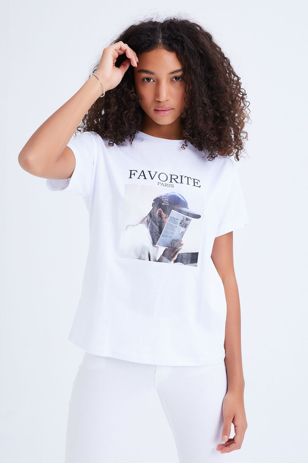 Baskılı Tişört Beyaz