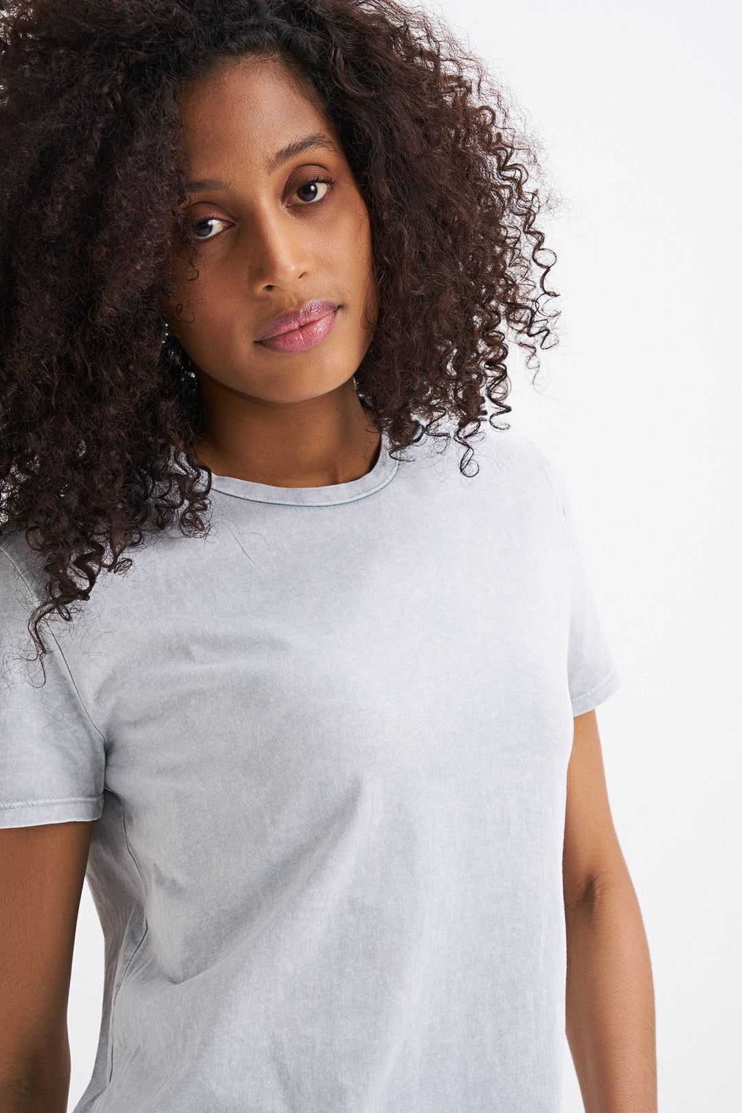 Yanı Yırtmaçlı Bisiklet Yaka Tişört Grimelanj