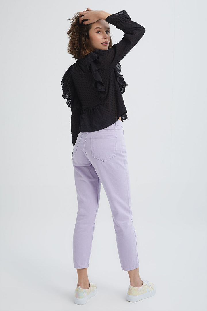 Fırfırlı Bluz Siyah