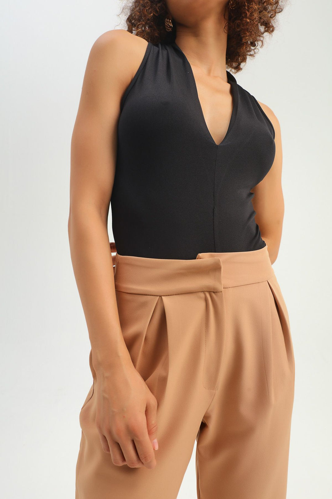 V Neck Bodysuit Black