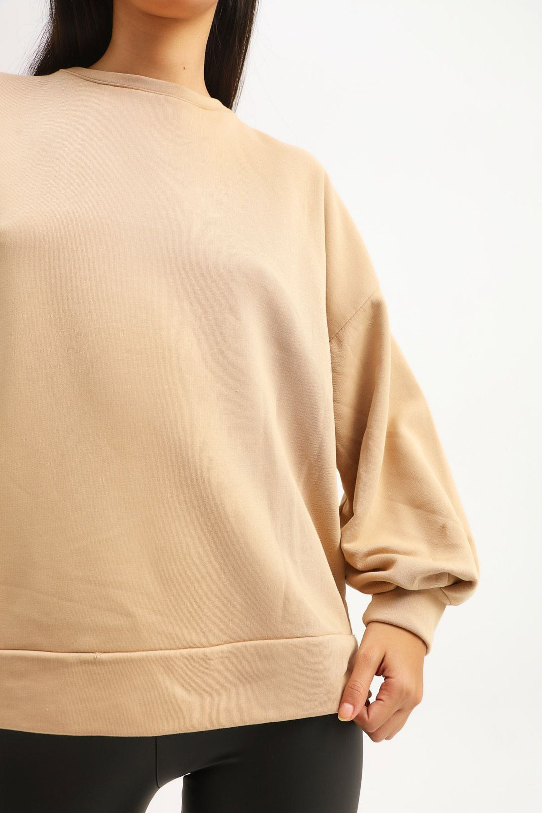 Low Back Oversize Sweatshirt Beige