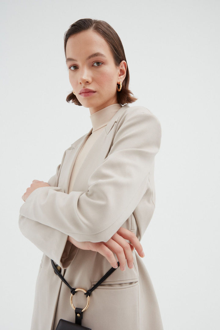 Belt Bag Blazer Jacket Stone