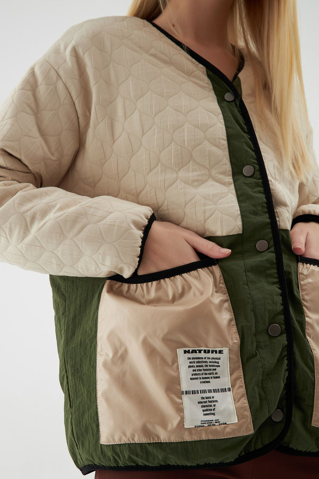 Pocket Quilted Jacket Beige