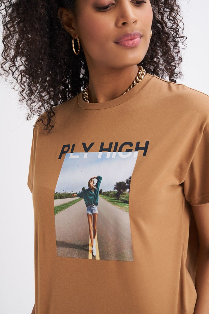 Printed T-Shirt Brown