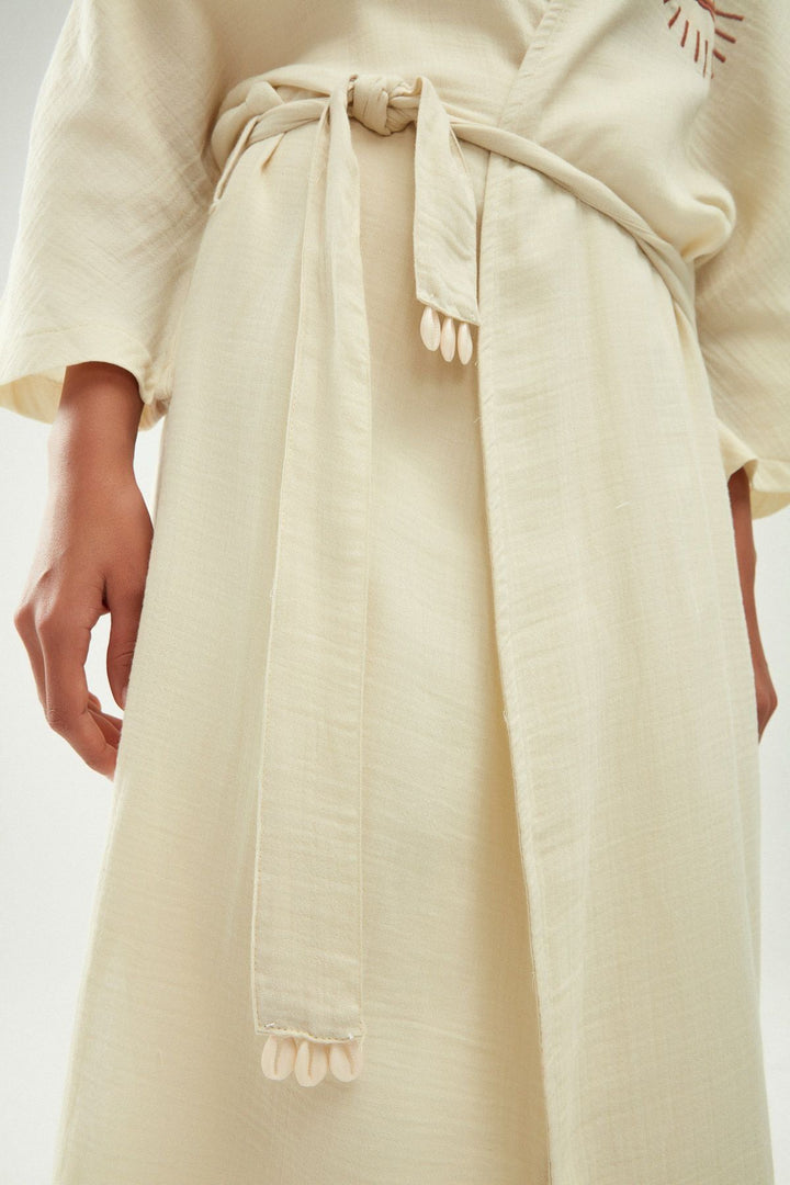 Nakış Detaylı Kimono Naturel