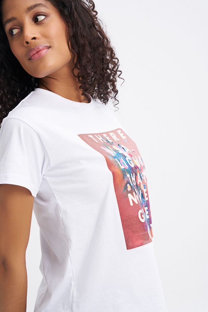 Baskılı Tişört Beyaz