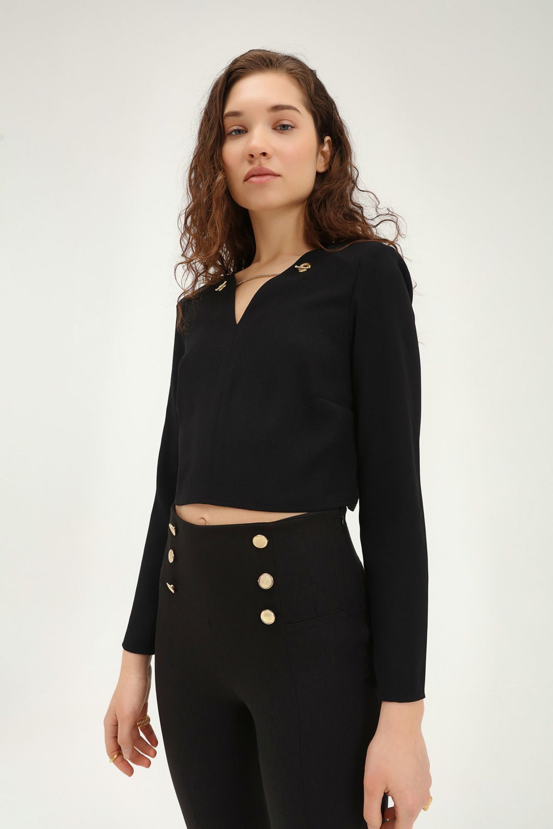 Accessory Waistband Blouse Black