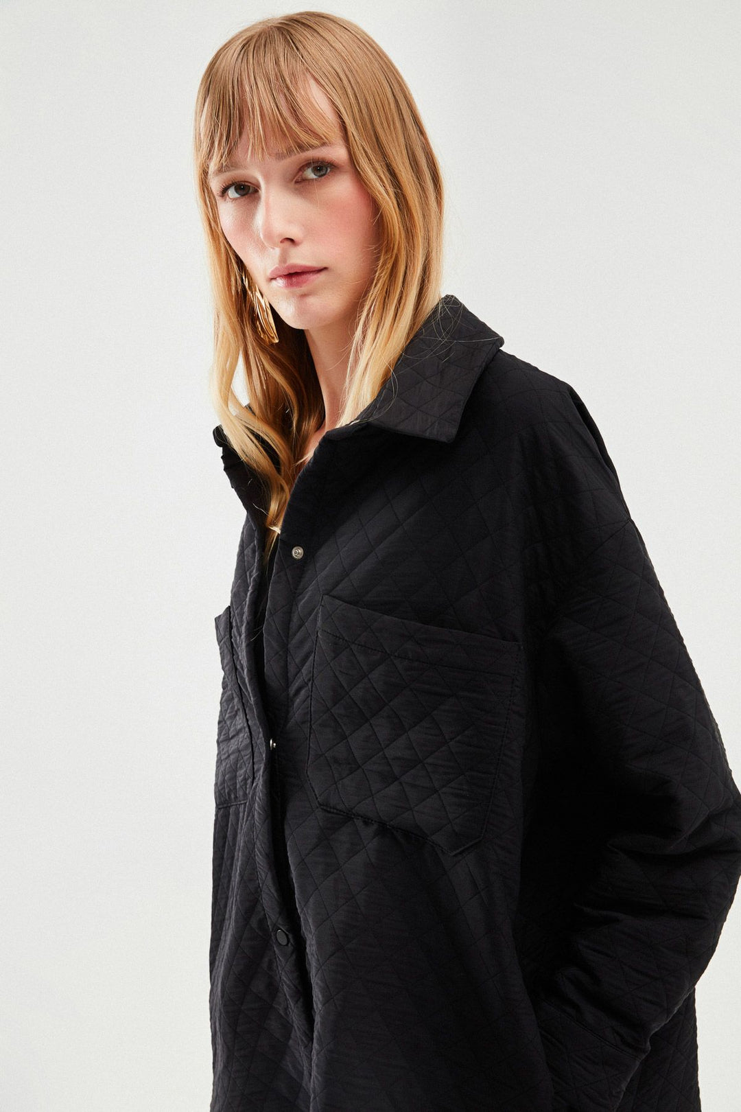 Oversize Quilted Jacket Black