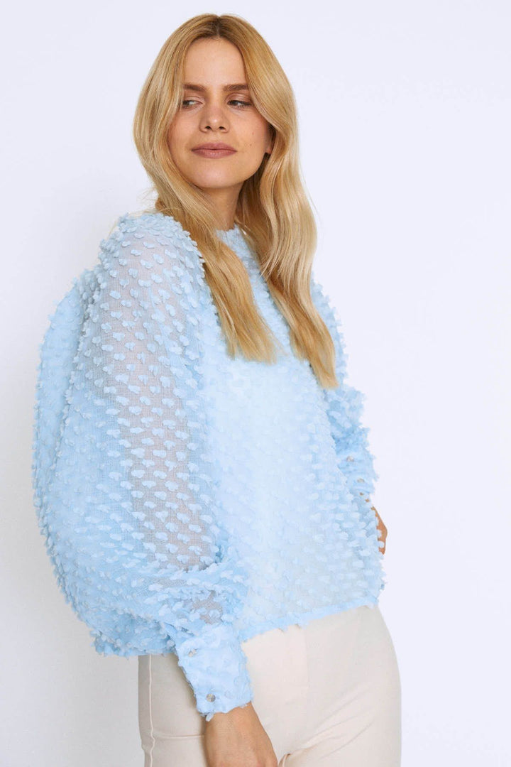 Balloon Sleeve Blouse Baby Blue