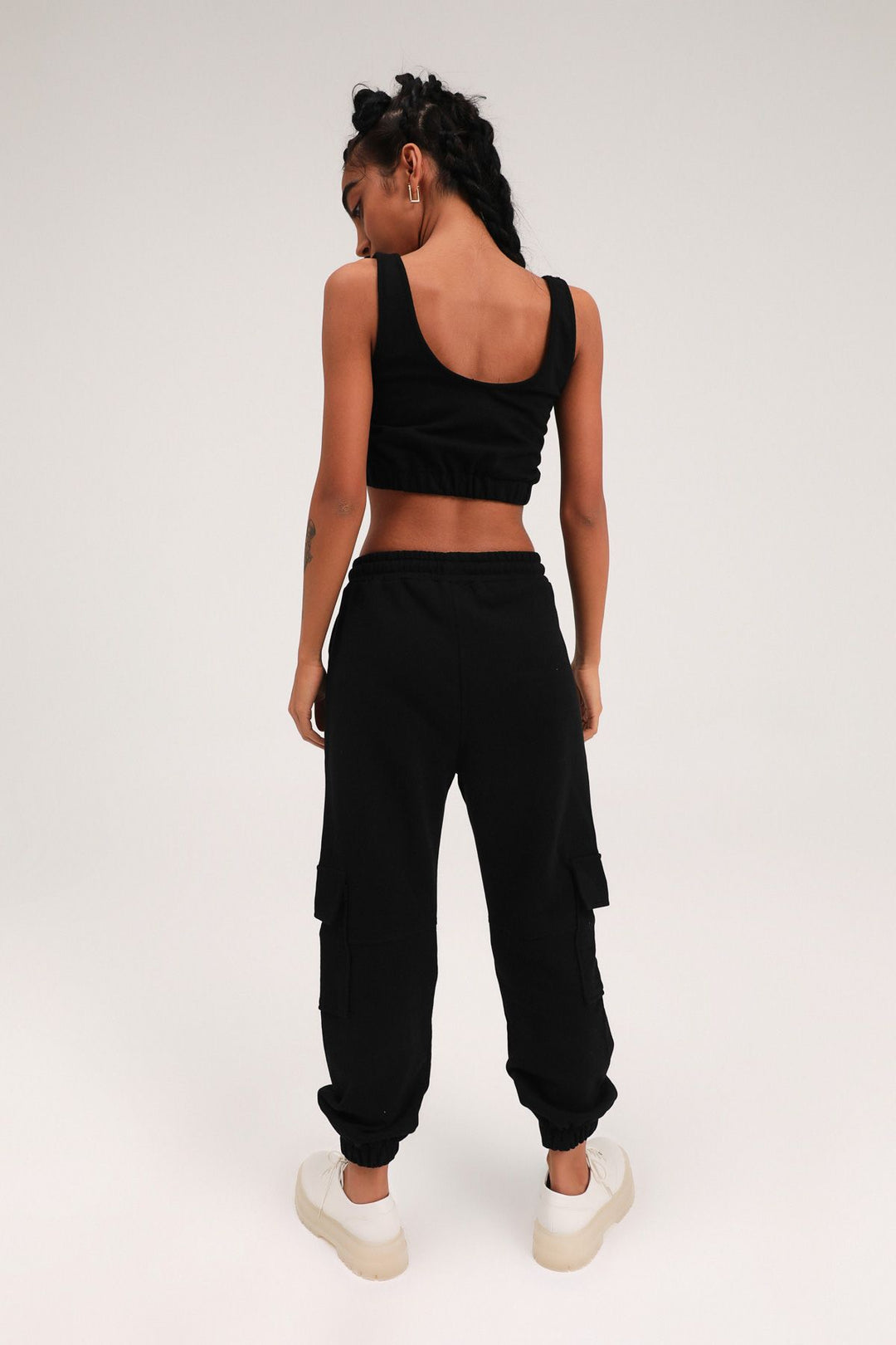 Cargo Pocket Jogger Tracksuit Black