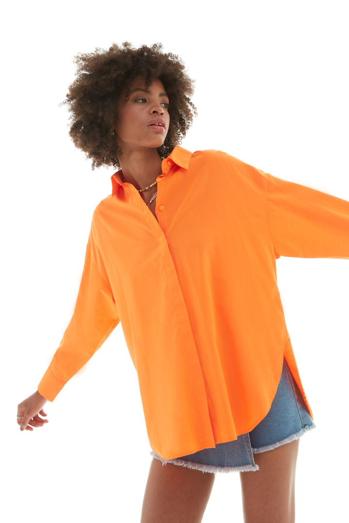 Oversize Shirt Neon Orange