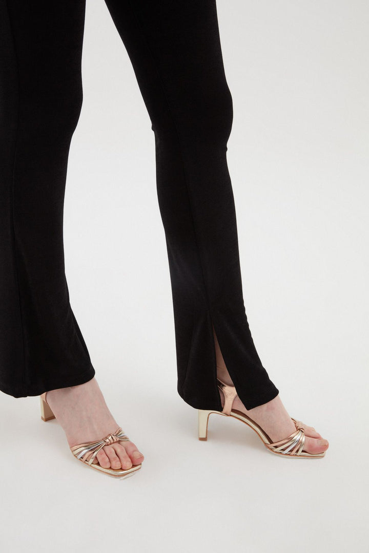 Textured Wide Leg Trousers Black