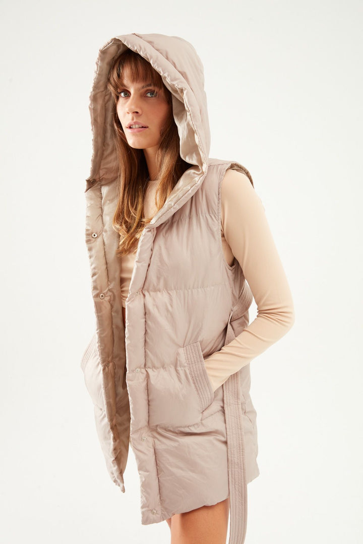 Hooded Arched Inflatable Vest Stone