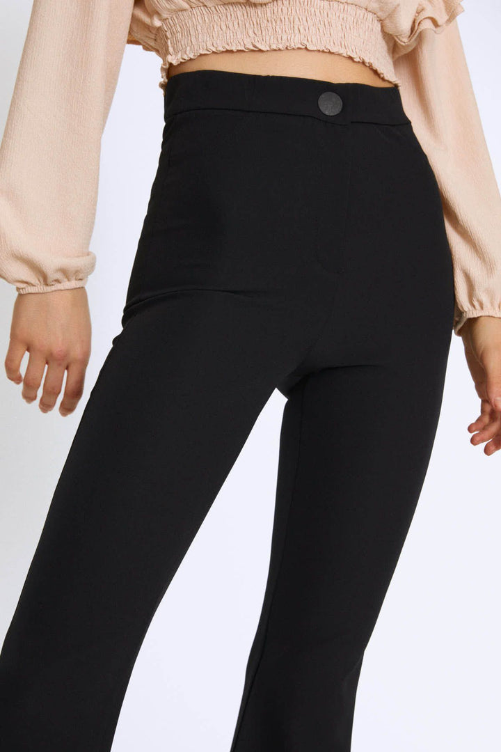 İspanyol Paça Pantolon Siyah