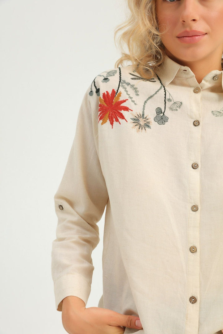 Embroidered Shirt Natural