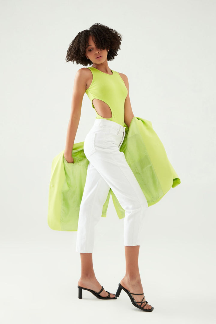 Decollete Detailed Bodysuit Green